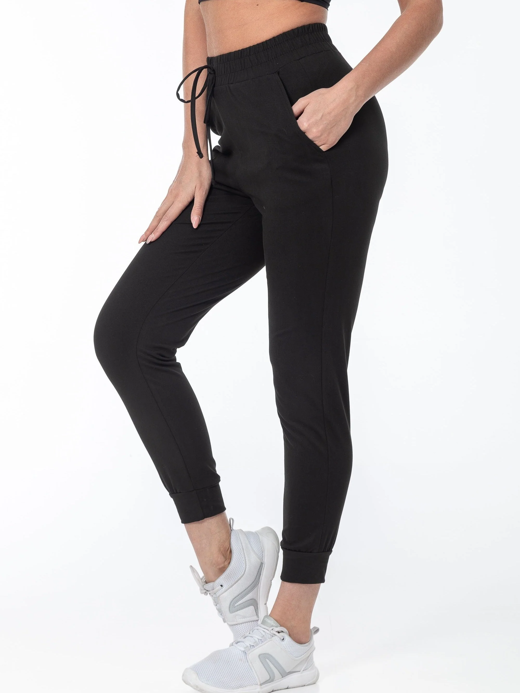 Sophie | Effen kleur casual hardloopbroek met zak - Image 9