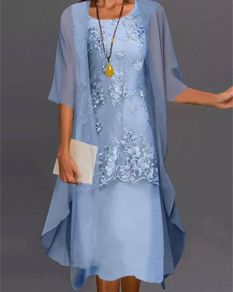 Sophie | Elegante chiffon jurk in twee delen - Image 2