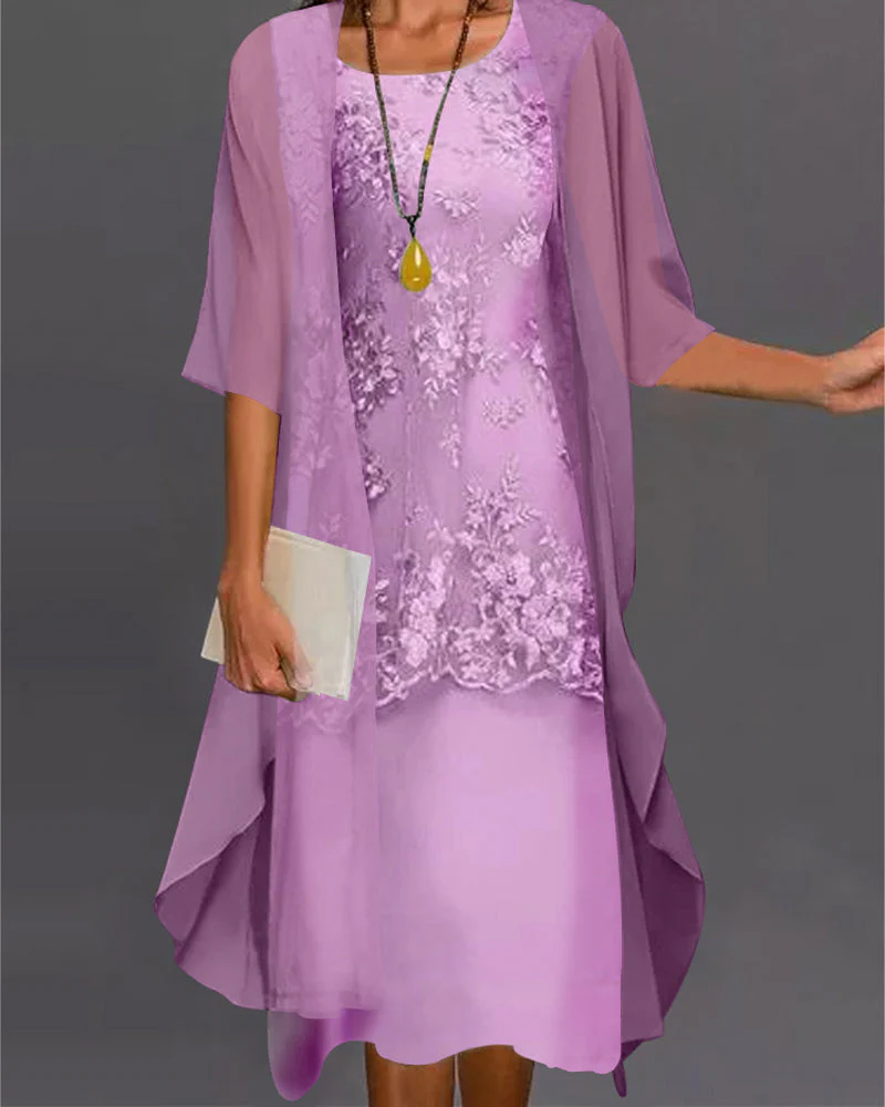 Sophie | Elegante chiffon jurk in twee delen - Image 3