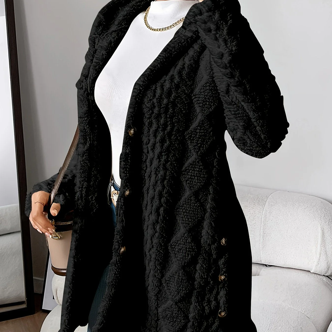 Sophie | Fluffy teddy hoodie jas - Image 12