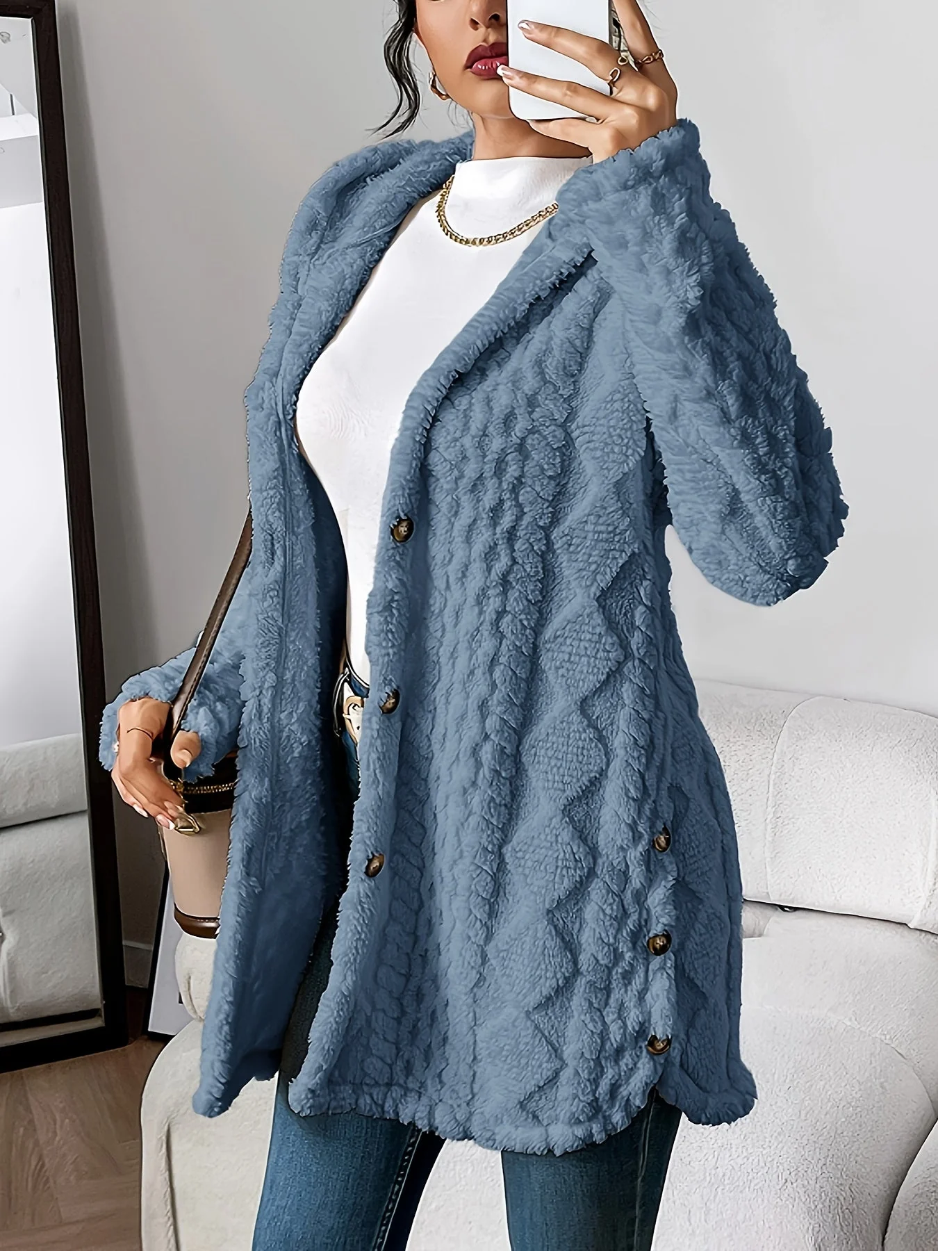 Sophie | Fluffy teddy hoodie jas - Image 18
