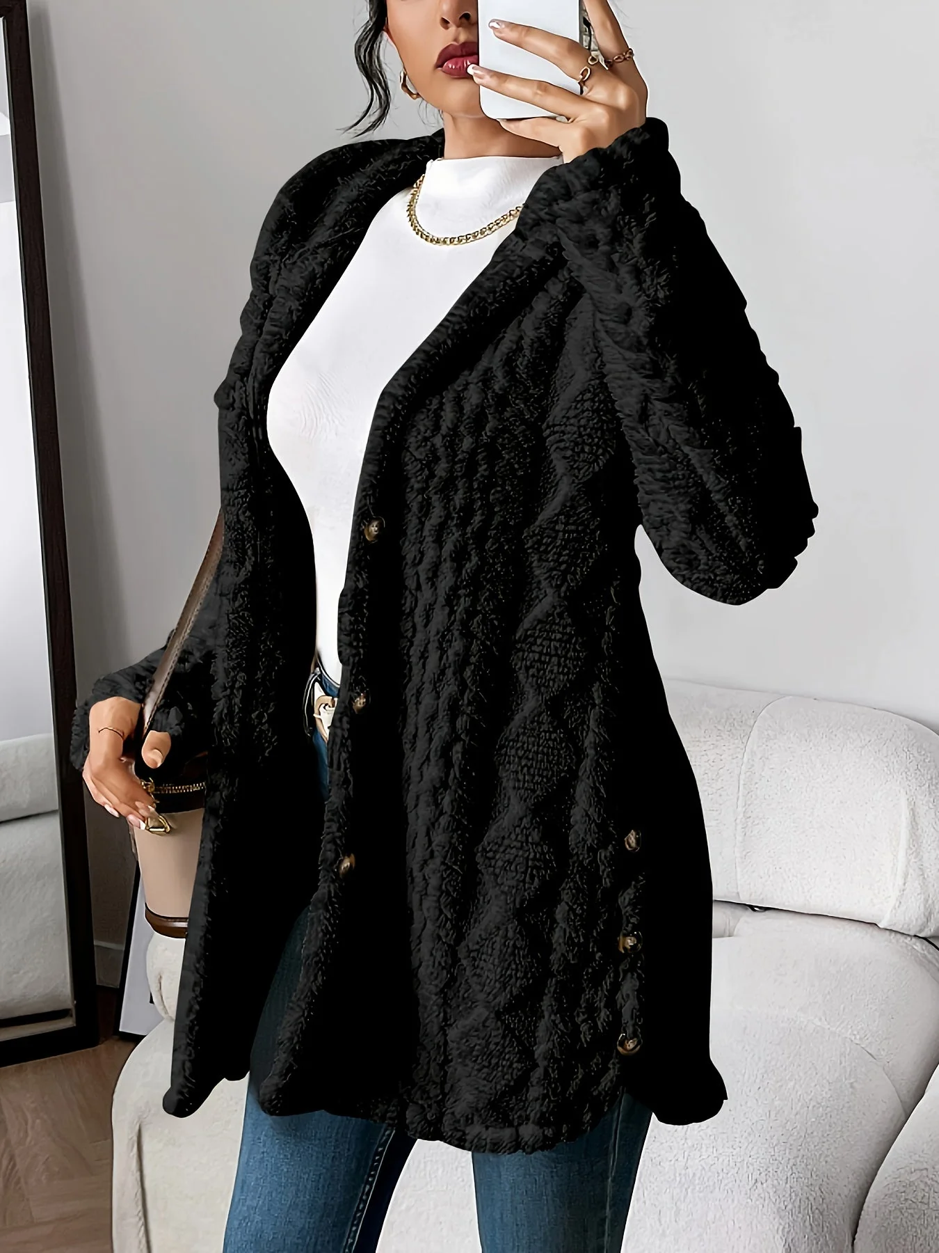 Sophie | Fluffy teddy hoodie jas - Image 19