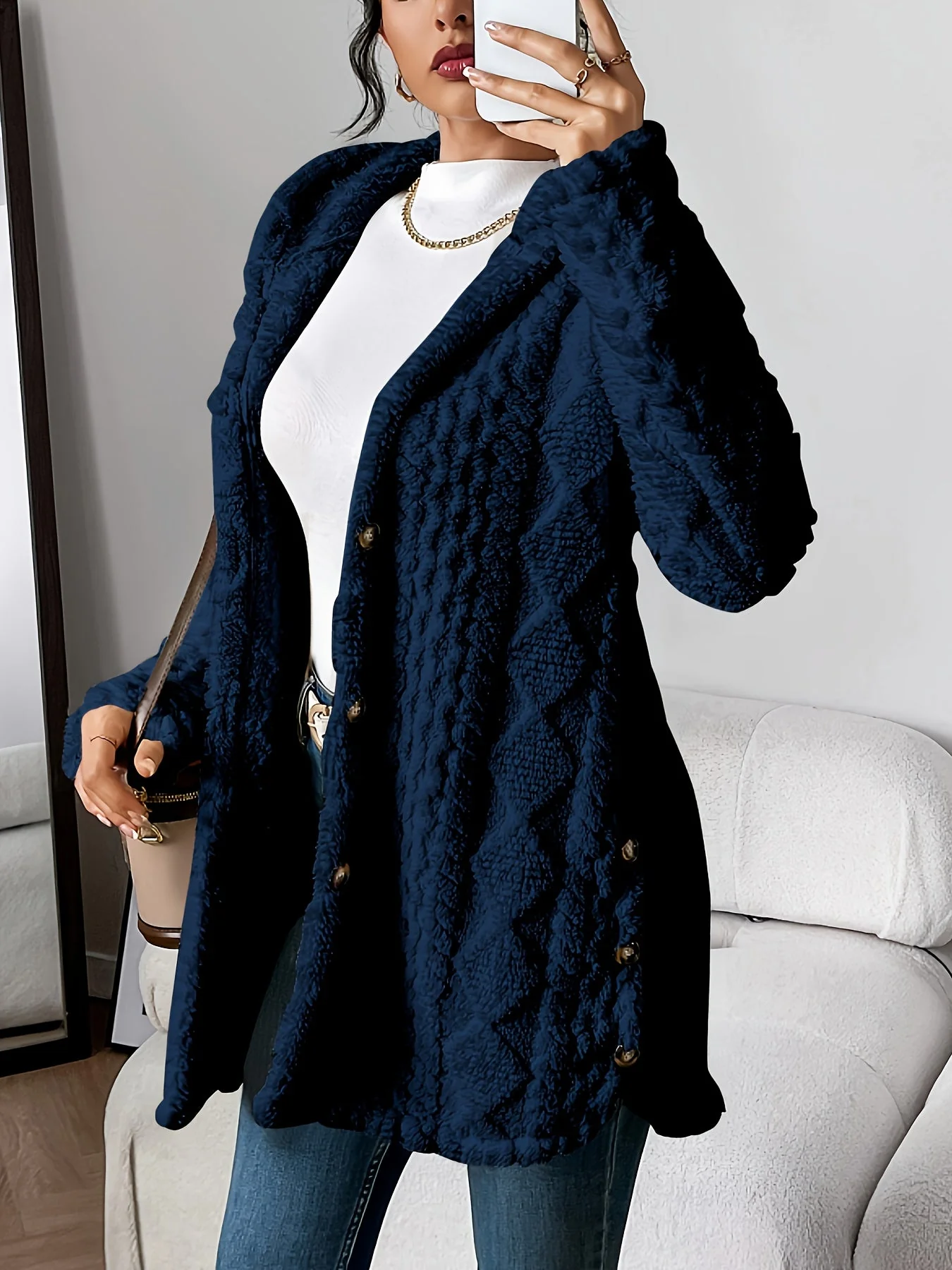 Sophie | Fluffy teddy hoodie jas - Image 21