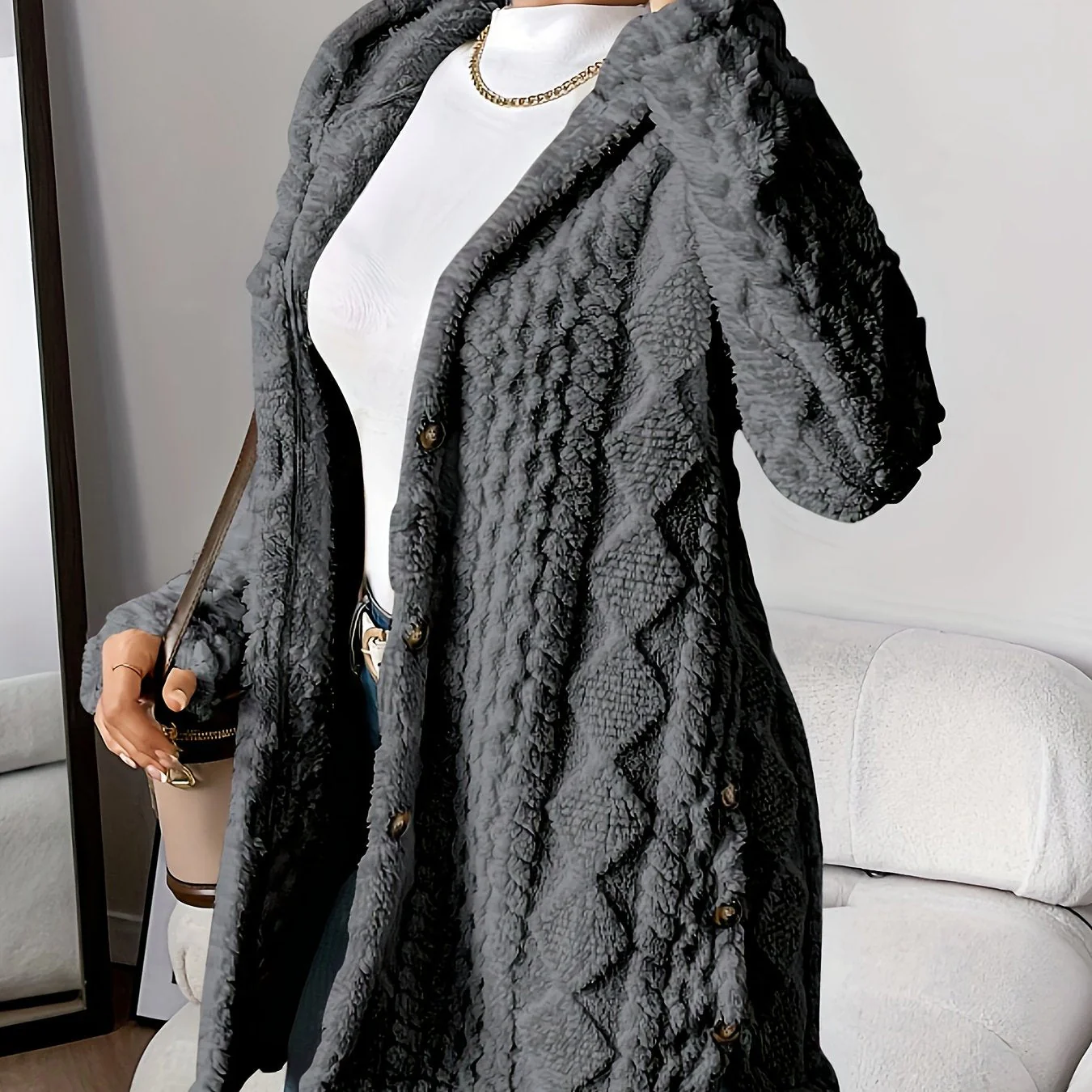 Sophie | Fluffy teddy hoodie jas - Image 26
