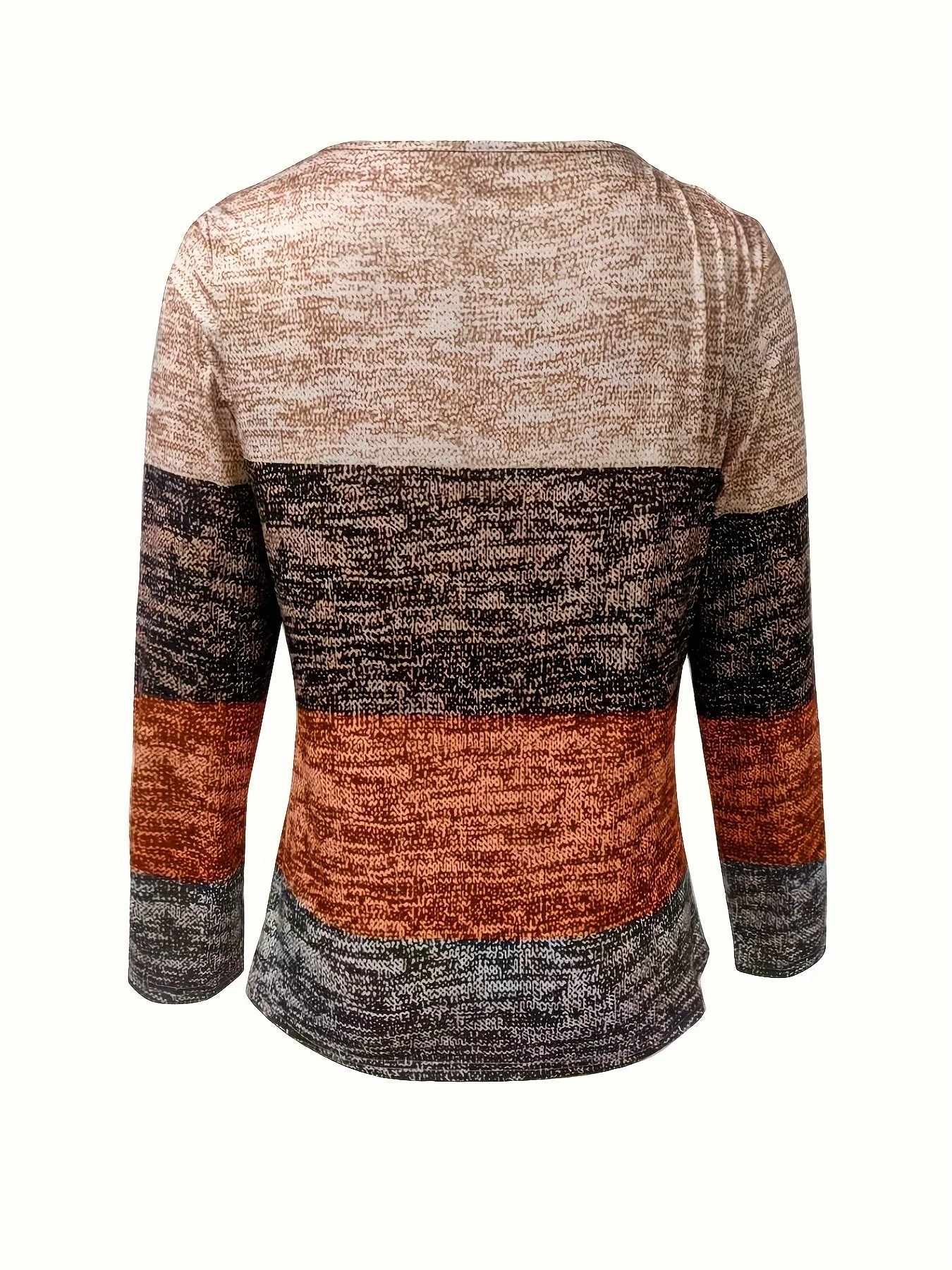 Sophie | Kleurrijk blok kwart rits T-shirt met lange mouwen - Image 4