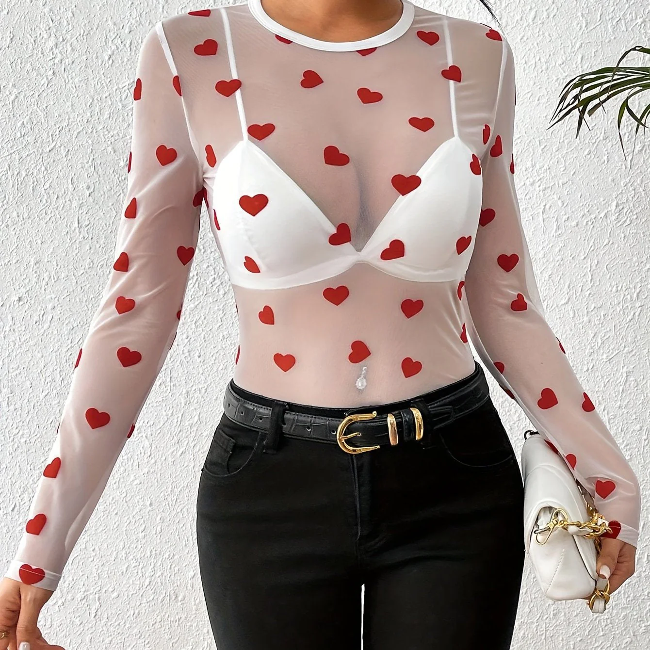 Sophie | Lange mouw top met hartpatroon - Image 8