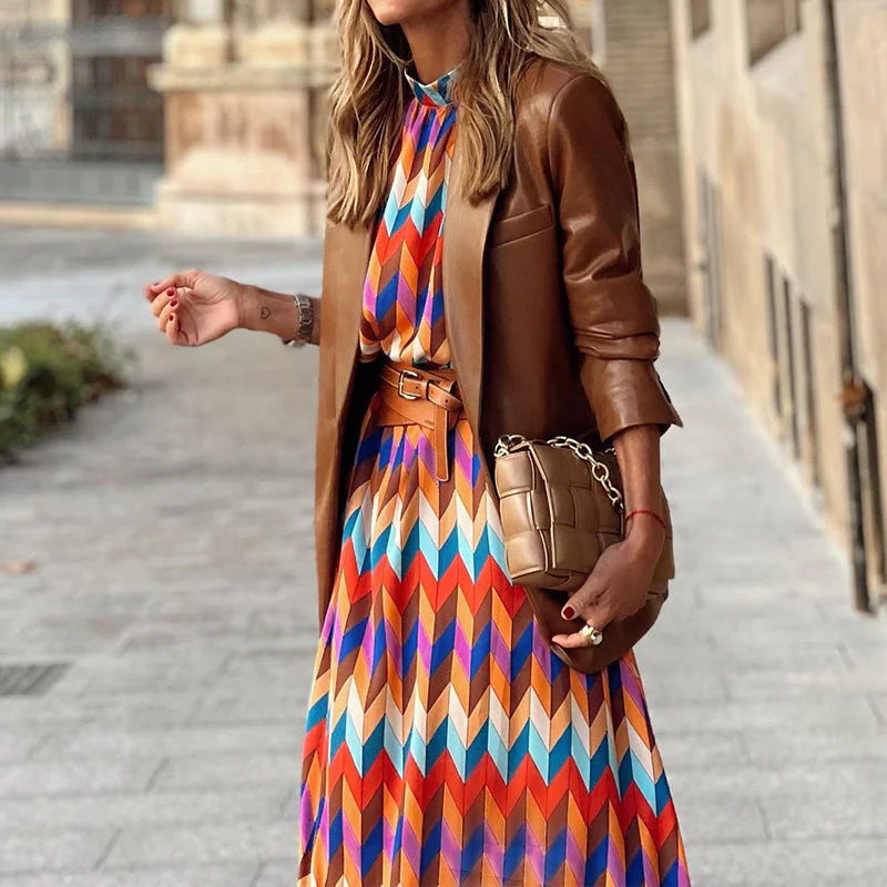 Sophie | Midi jurk met kleurrijke print - Image 2