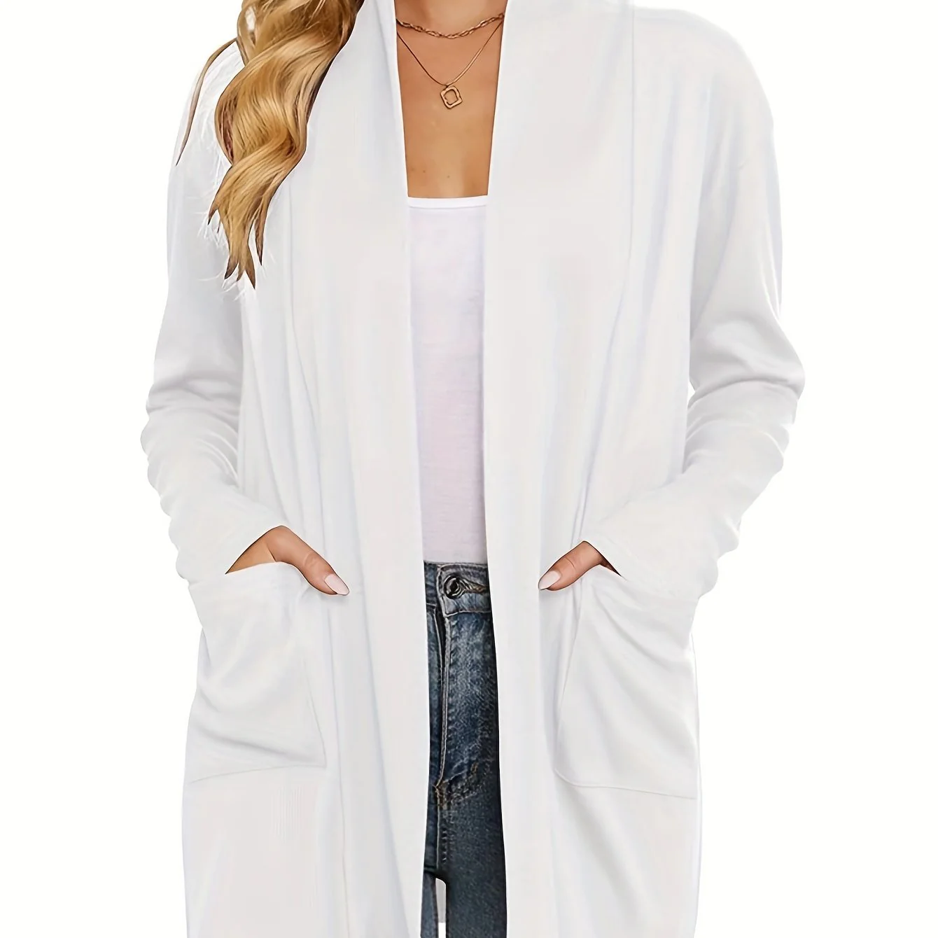 Sophie | Stevig gebreid casual vest met lange mouwen en open voorkant - Image 12