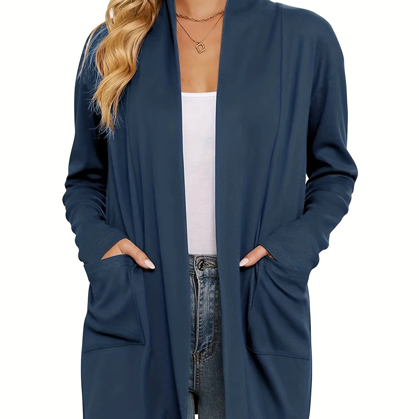 Sophie | Stevig gebreid casual vest met lange mouwen en open voorkant - Image 14