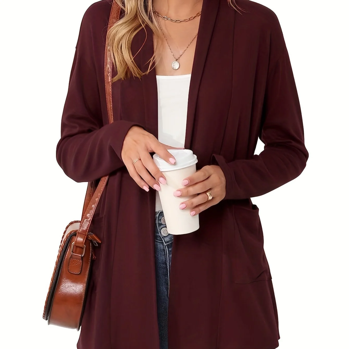 Sophie | Stevig gebreid casual vest met lange mouwen en open voorkant - Image 19