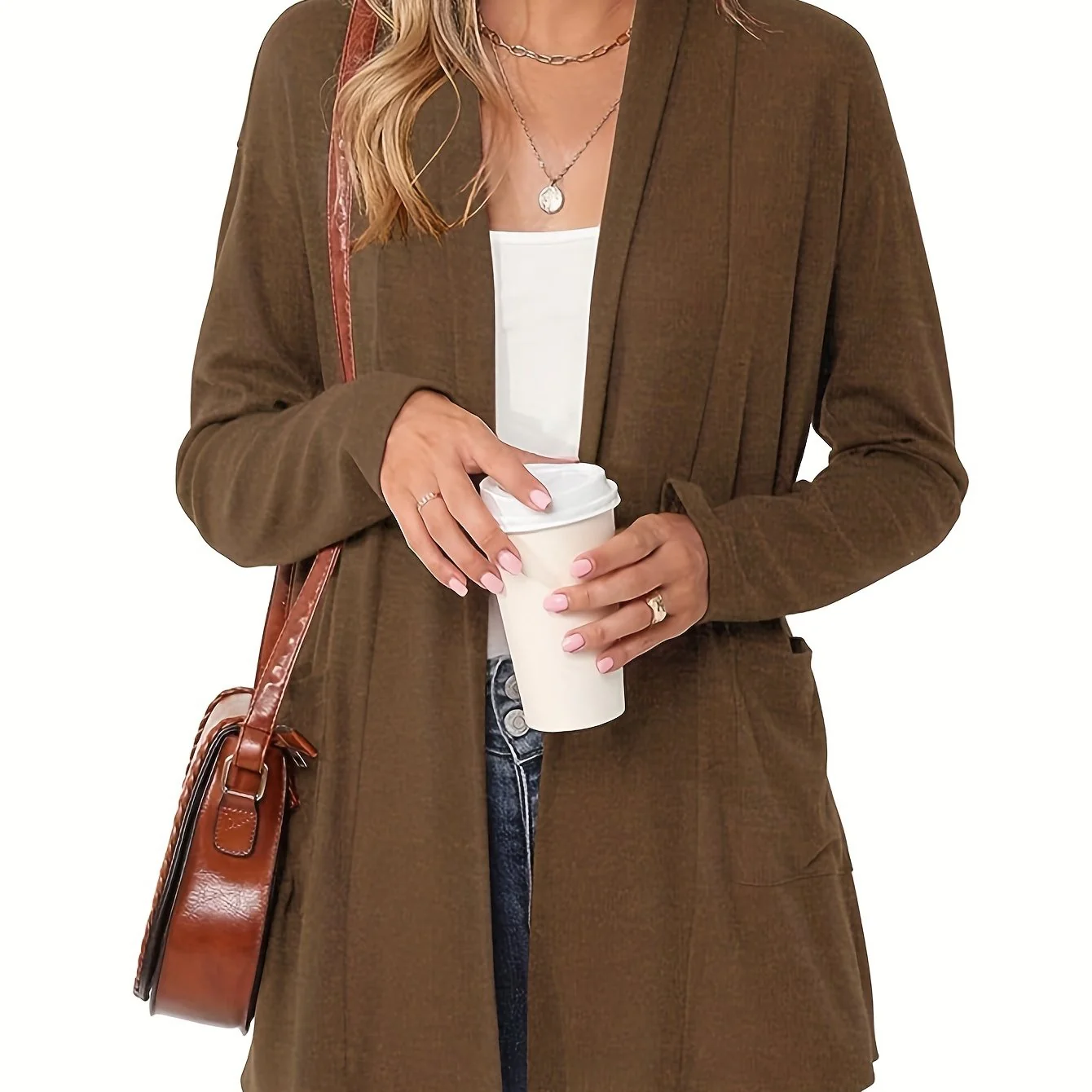 Sophie | Stevig gebreid casual vest met lange mouwen en open voorkant - Image 20