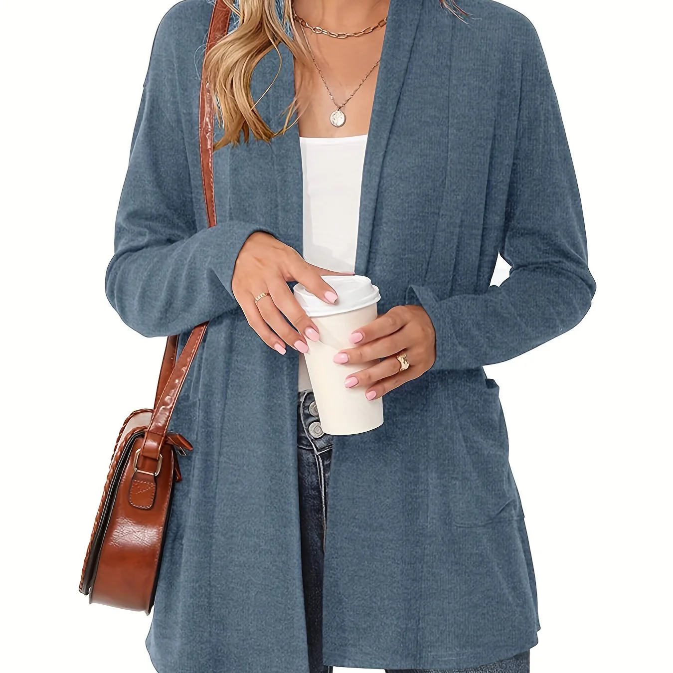 Sophie | Stevig gebreid casual vest met lange mouwen en open voorkant - Image 23