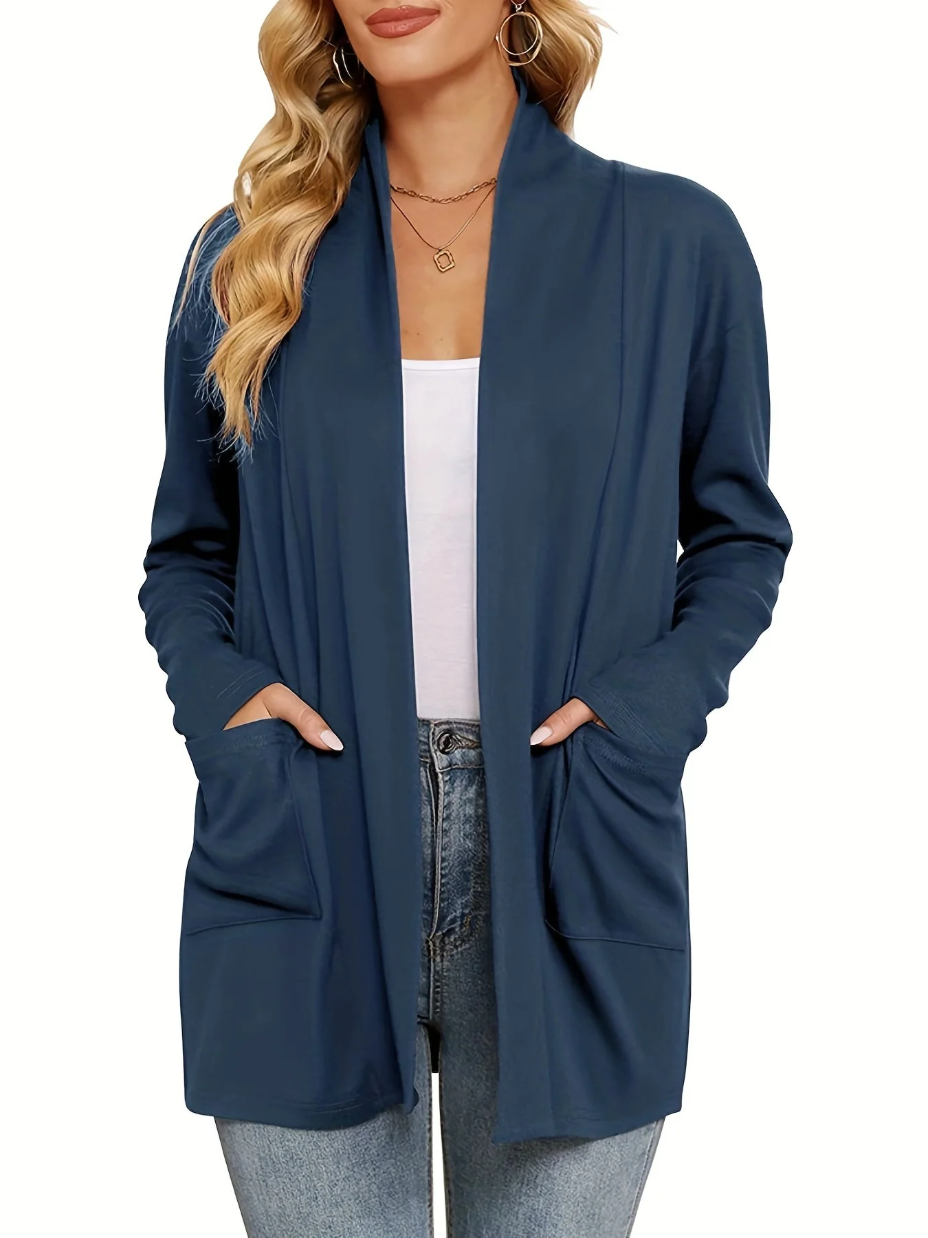 Sophie | Stevig gebreid casual vest met lange mouwen en open voorkant - Image 6
