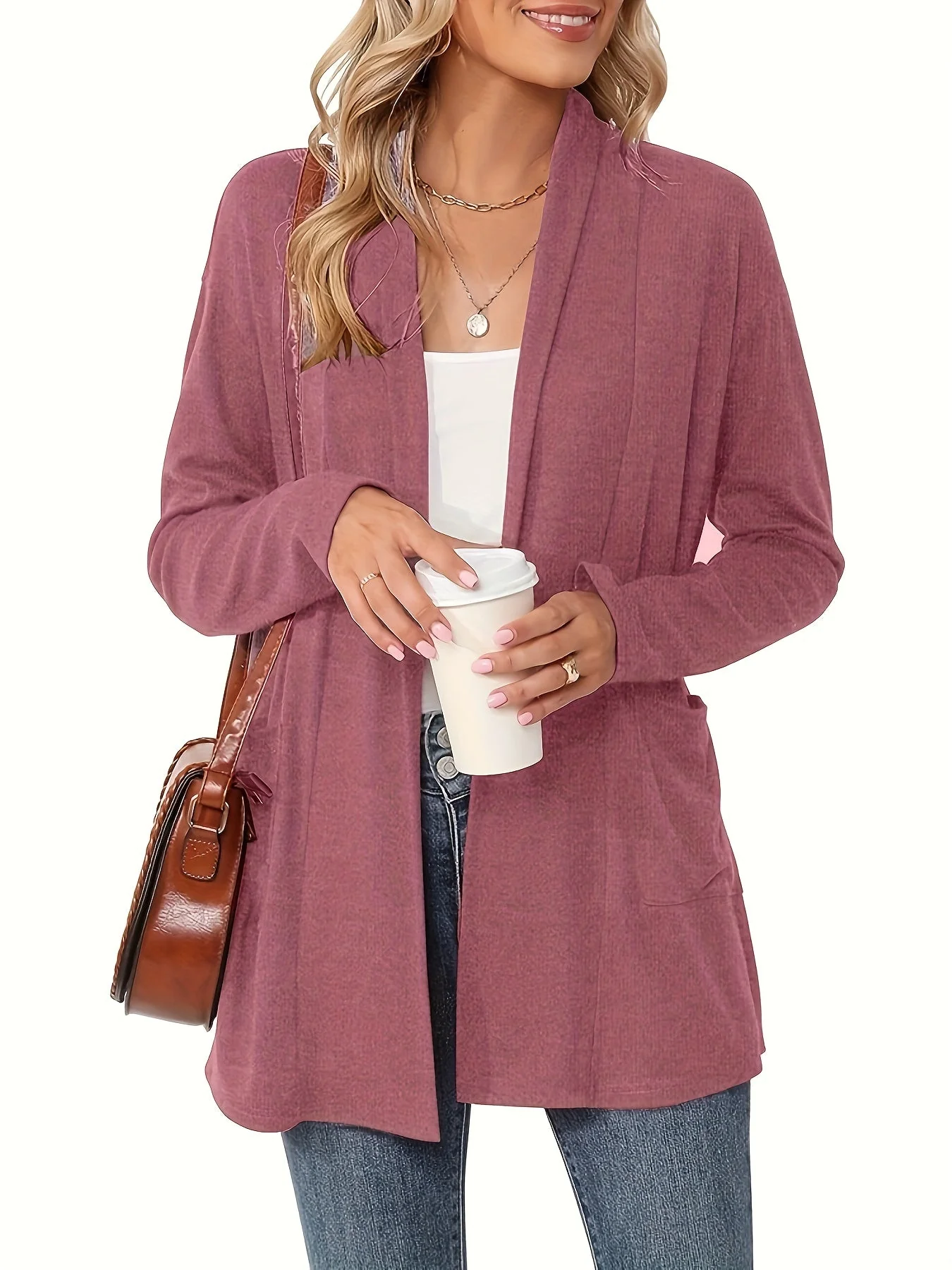 Sophie | Stevig gebreid casual vest met lange mouwen en open voorkant - Image 9