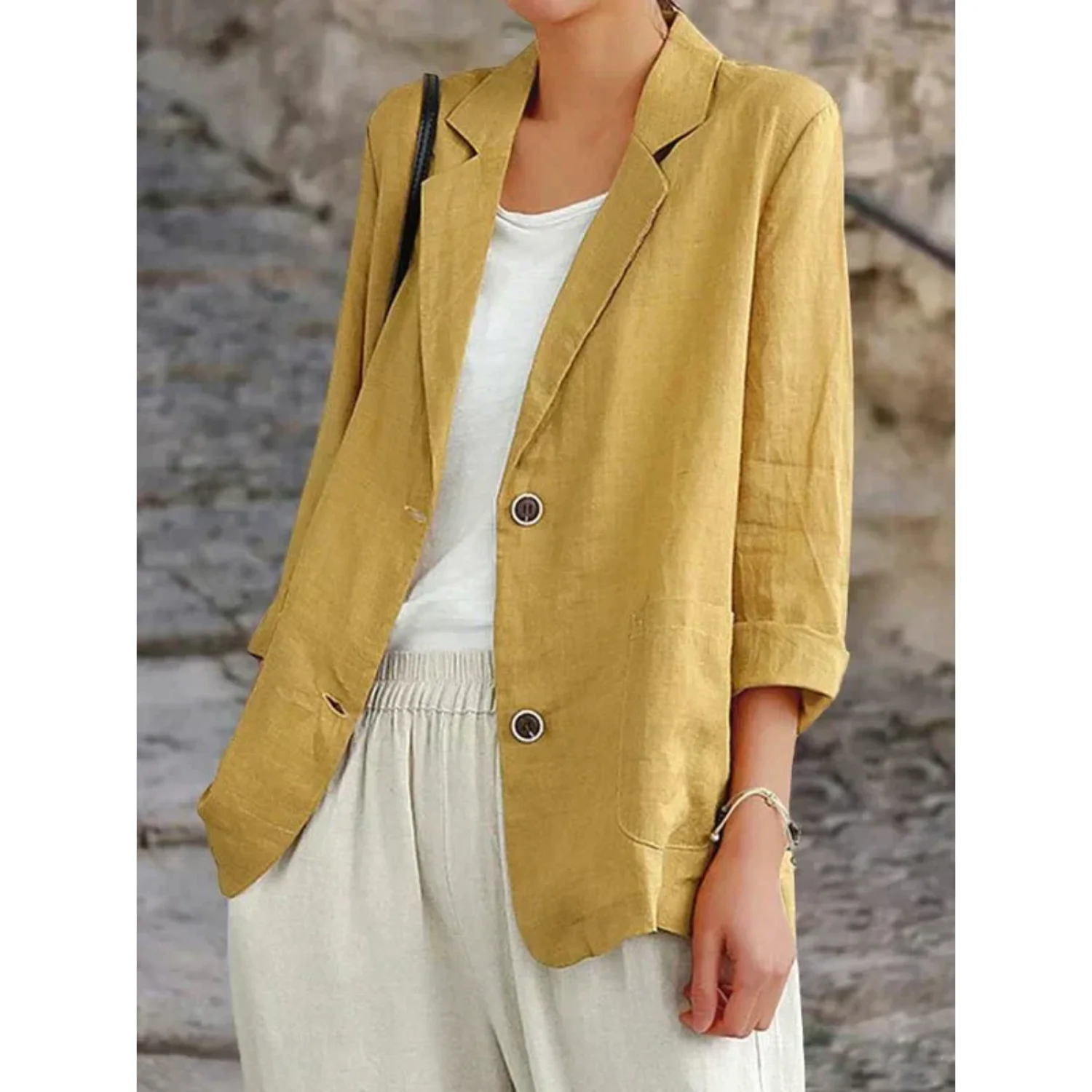 Sophie | Stijlvolle linnen damesblazer met kraag - Image 3