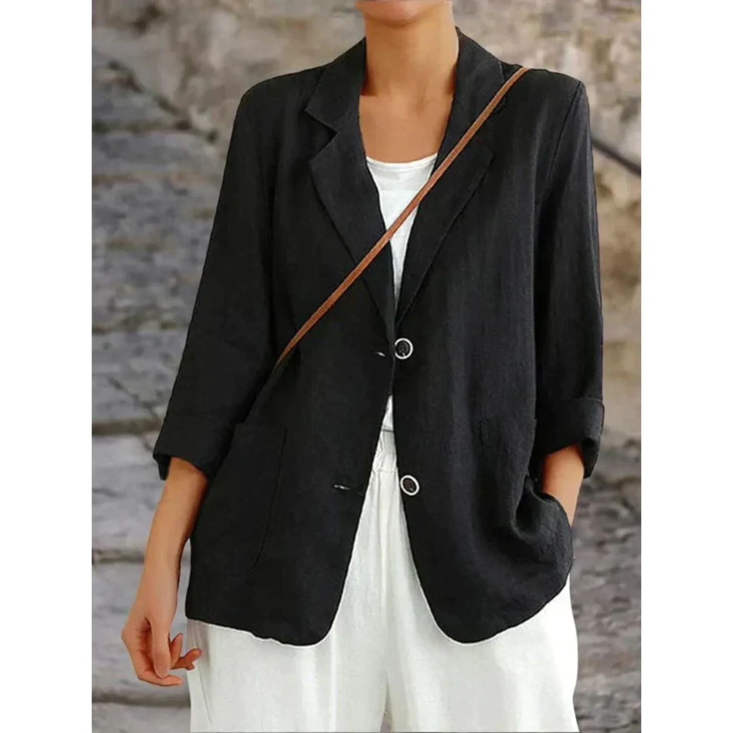 Sophie | Stijlvolle linnen damesblazer met kraag - Image 5