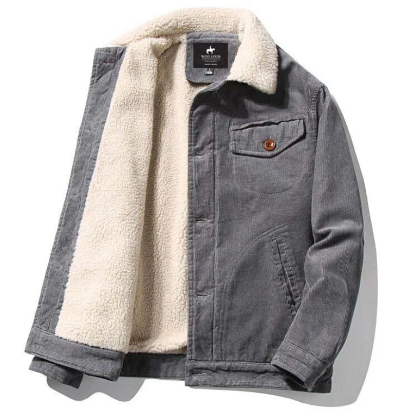 Blake | Trendy corduroy herenjack met bontvoering