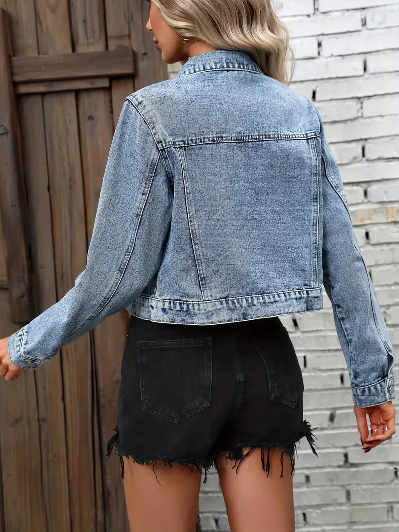 Spijkerjas met flap pockets - Image 6