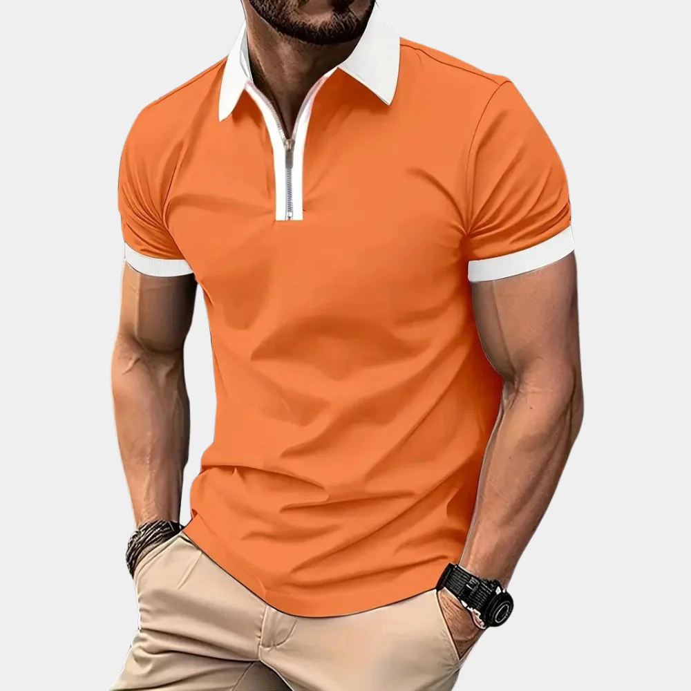 Tim | Klassiek oranje heren T-shirt voor de zomer