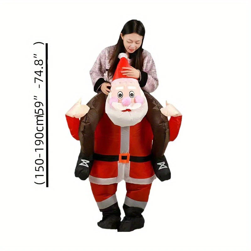 Stijlvol opblaasbare kerstman kostuum voor carnaval - Image 3