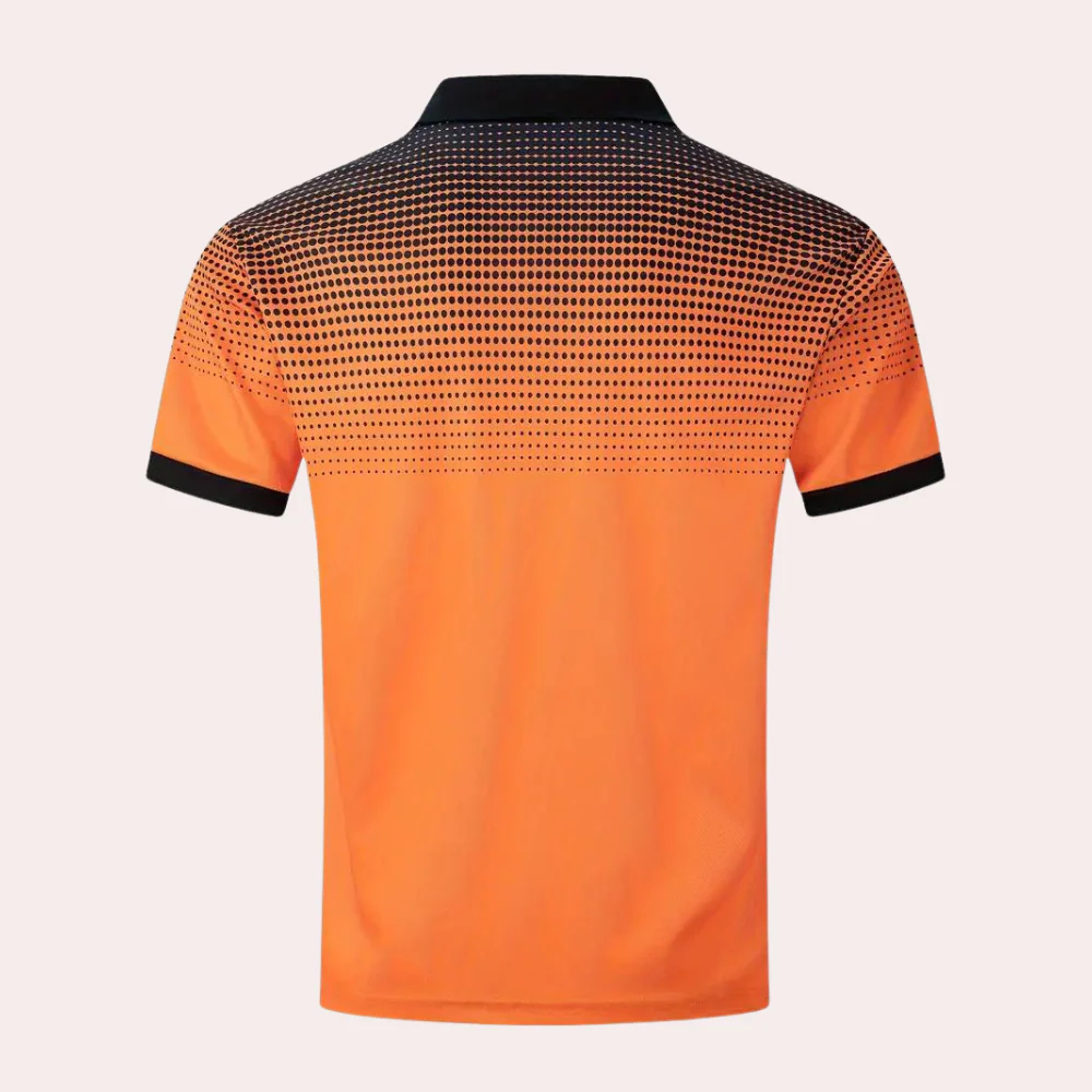 Teun | Oranje zomer overhemd met stippen - Image 2