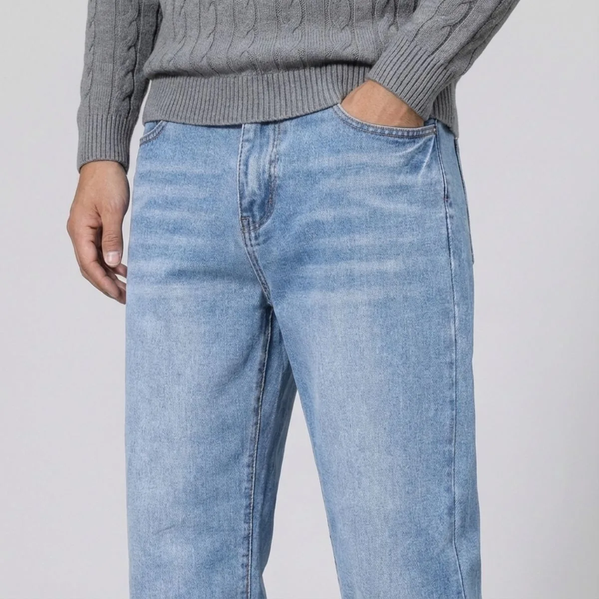 Straight jeans met lichte wassing en regular fit - Image 5