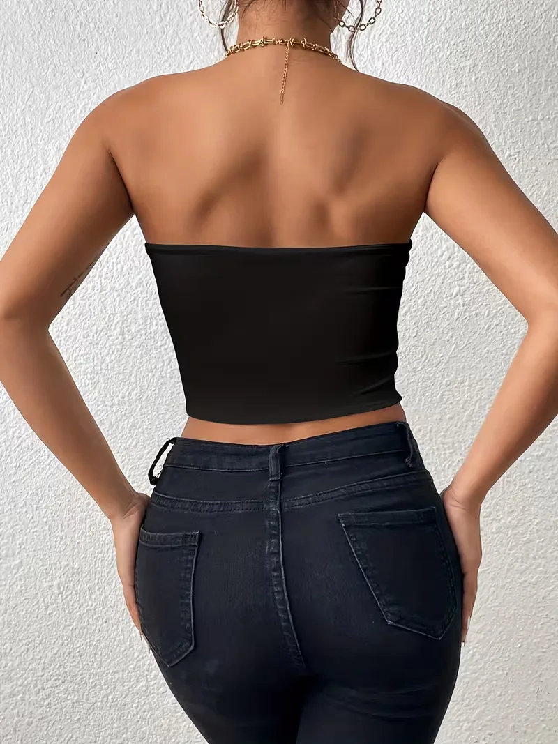 Strapless crop top slim fit - Image 7