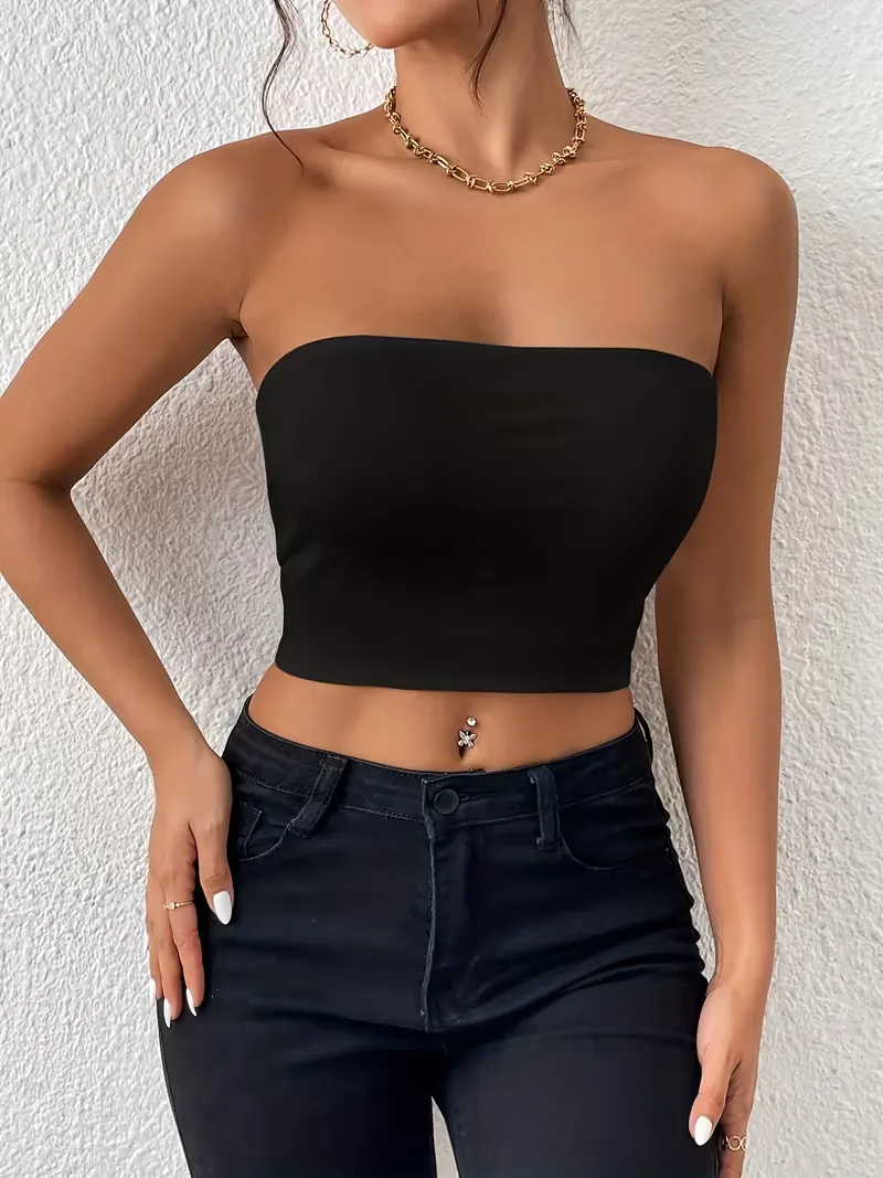 Strapless crop top slim fit - Image 8