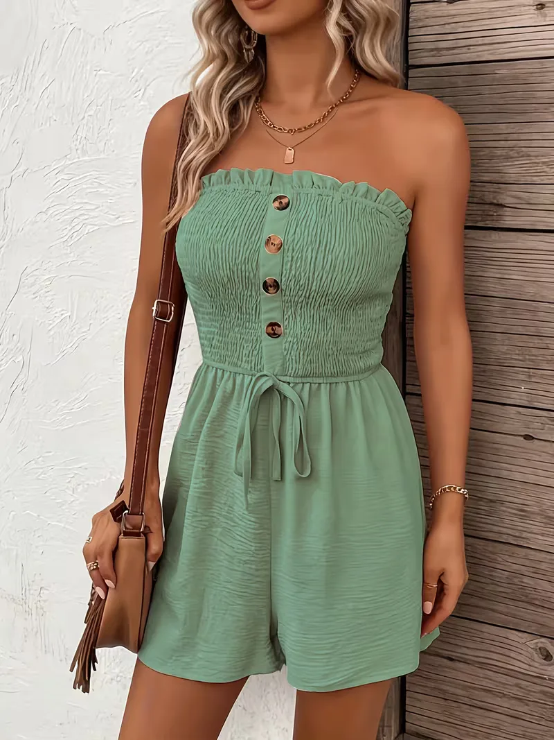 Strapless playsuit met wijde pijpen - Image 14
