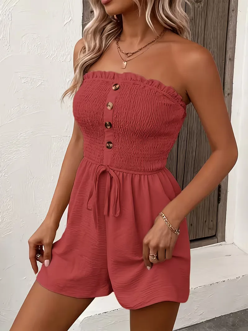 Strapless playsuit met wijde pijpen - Image 19