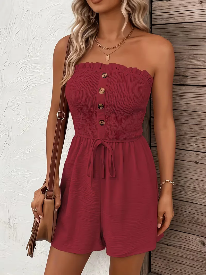 Strapless playsuit met wijde pijpen - Image 22
