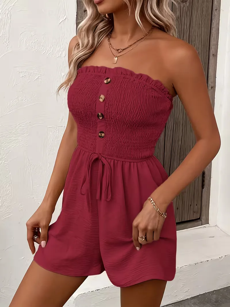 Strapless playsuit met wijde pijpen - Image 24
