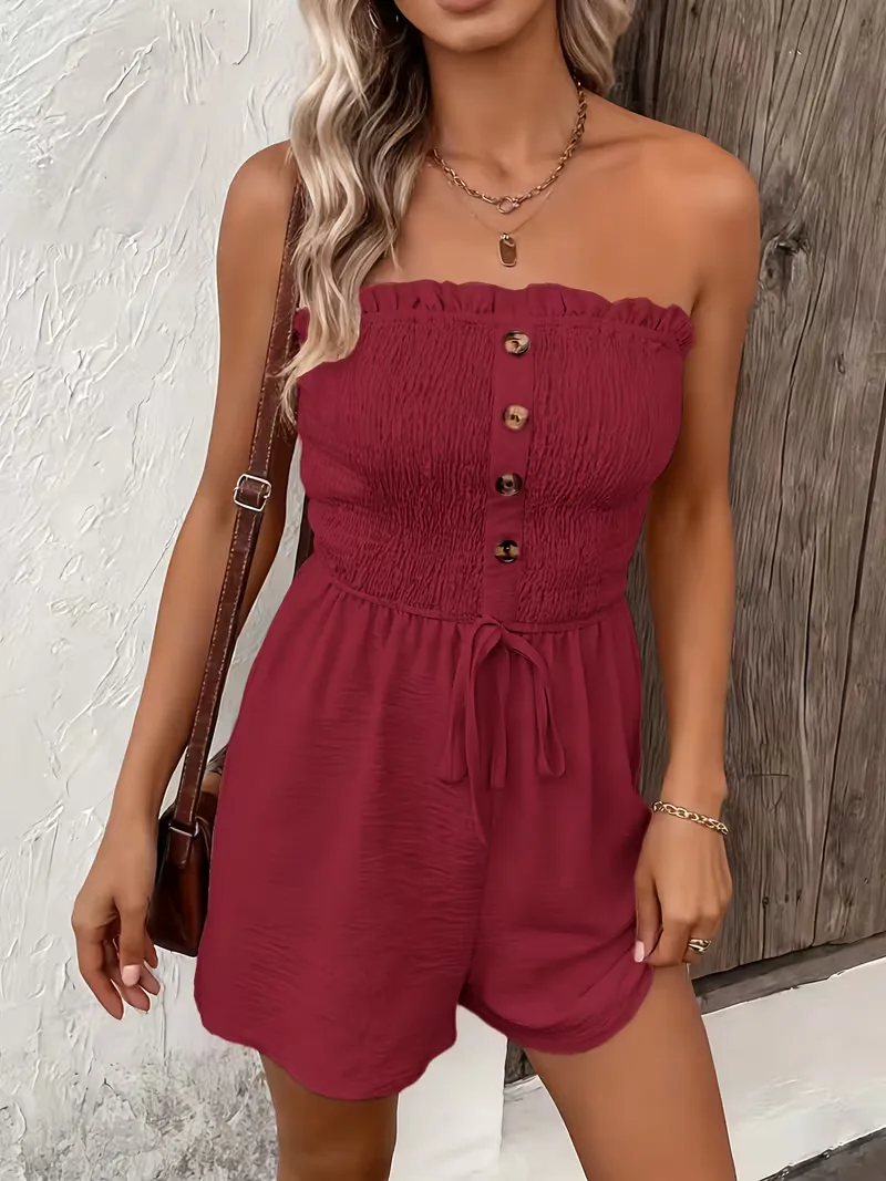 Strapless playsuit met wijde pijpen - Image 25