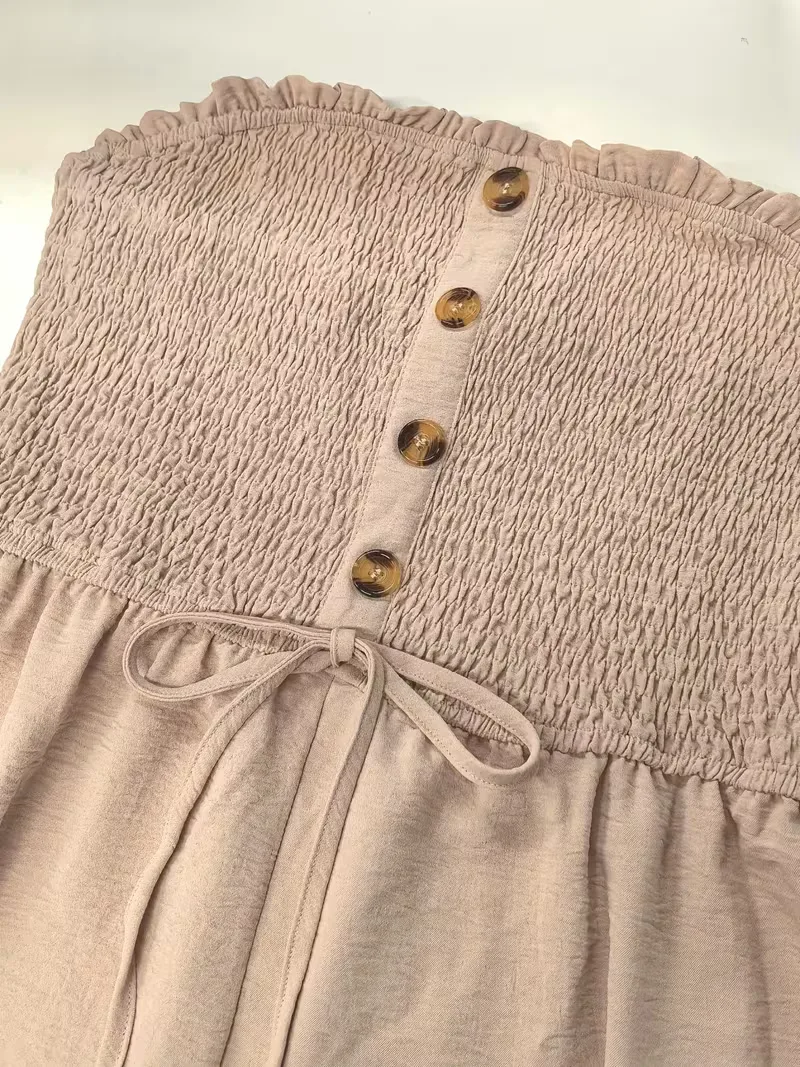 Strapless playsuit met wijde pijpen - Image 5