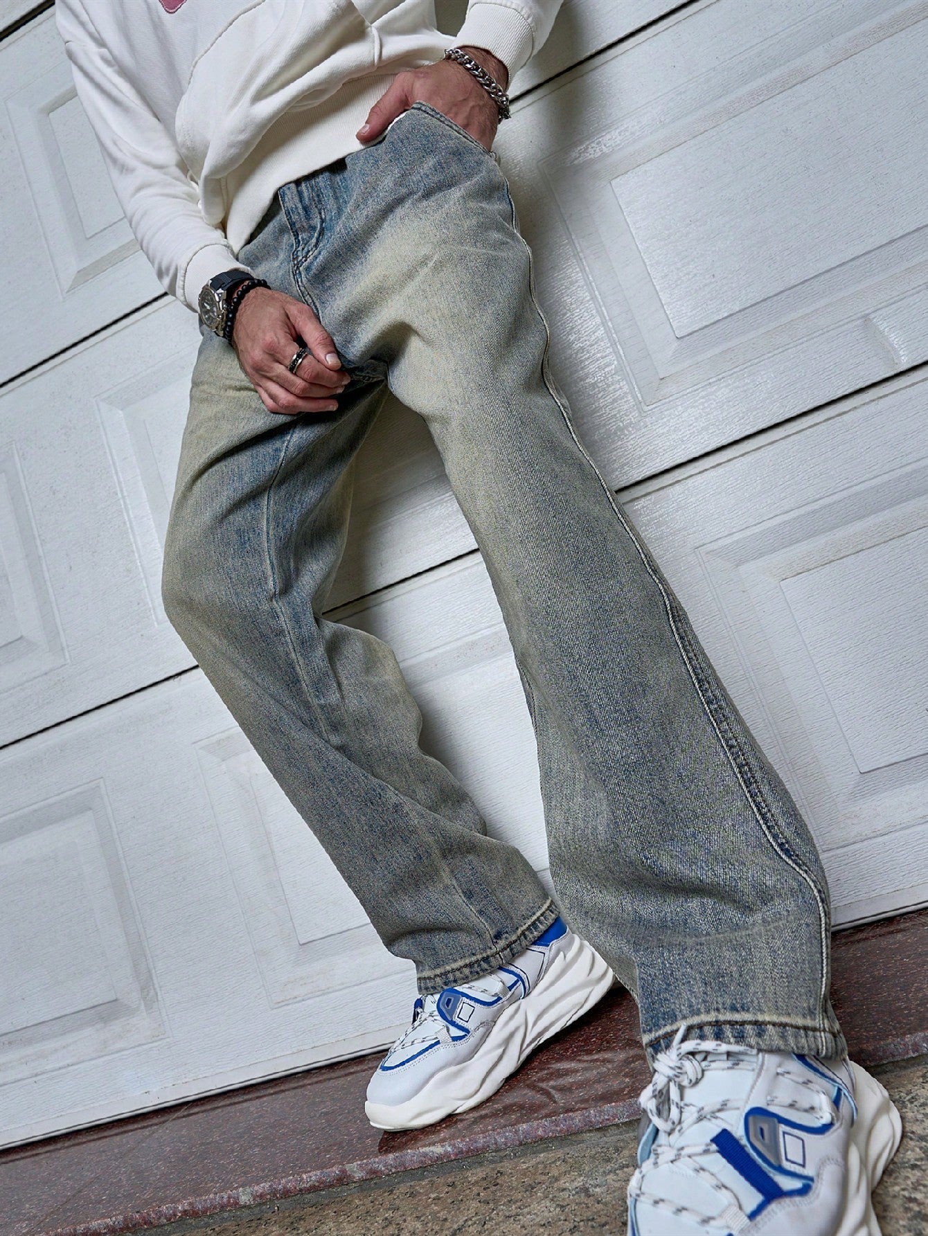 Sven | Donkerblauwe heren straight-fit jeans - Image 4