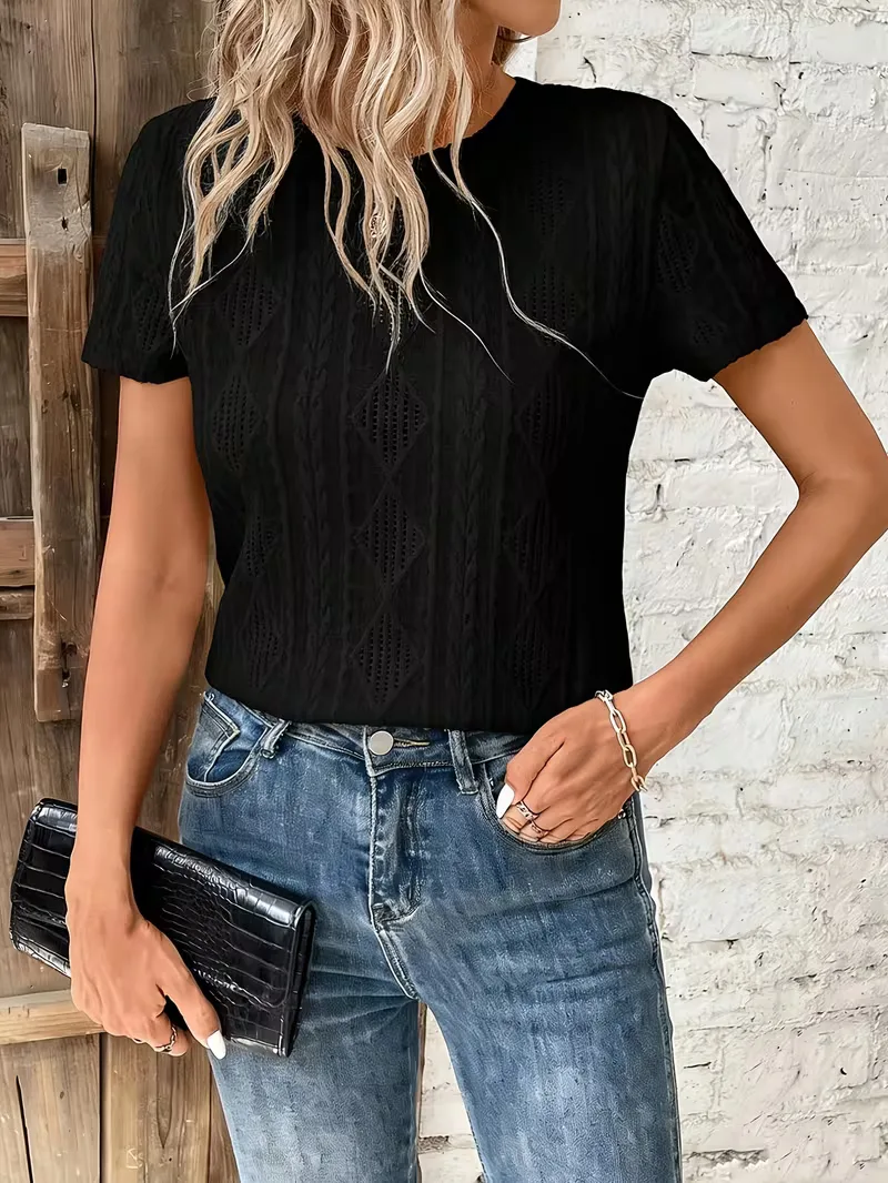 T-shirt met jacquard patroon - Image 6
