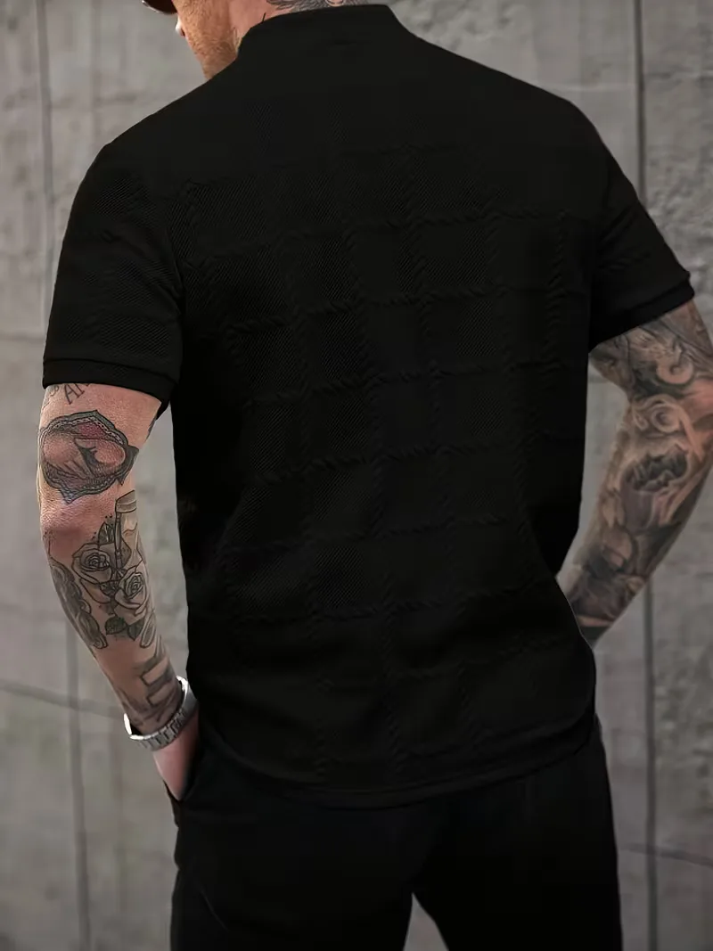 T-shirt met korte mouwen en opstaande kraag - Image 3