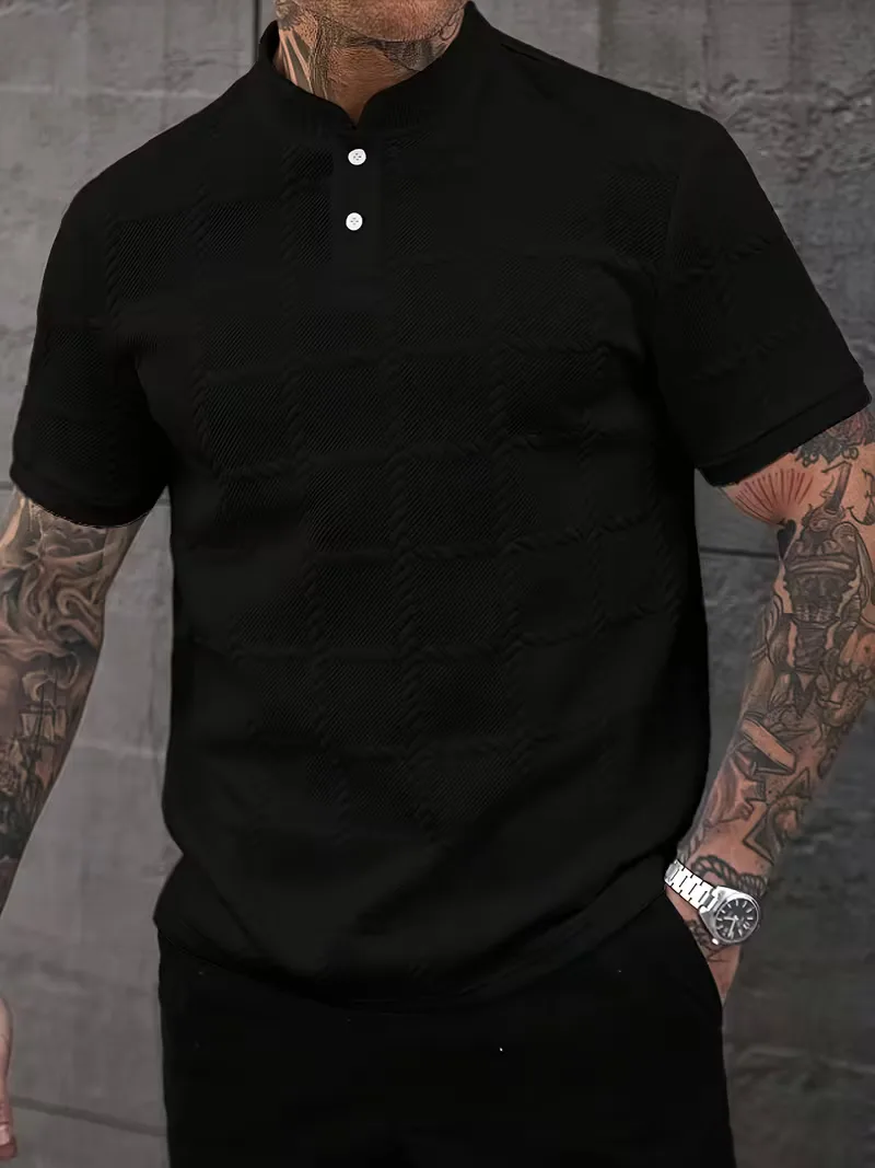 T-shirt met korte mouwen en opstaande kraag - Image 5