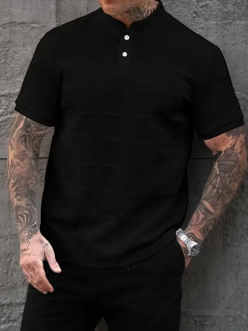 T-shirt met korte mouwen en opstaande kraag - Image 6