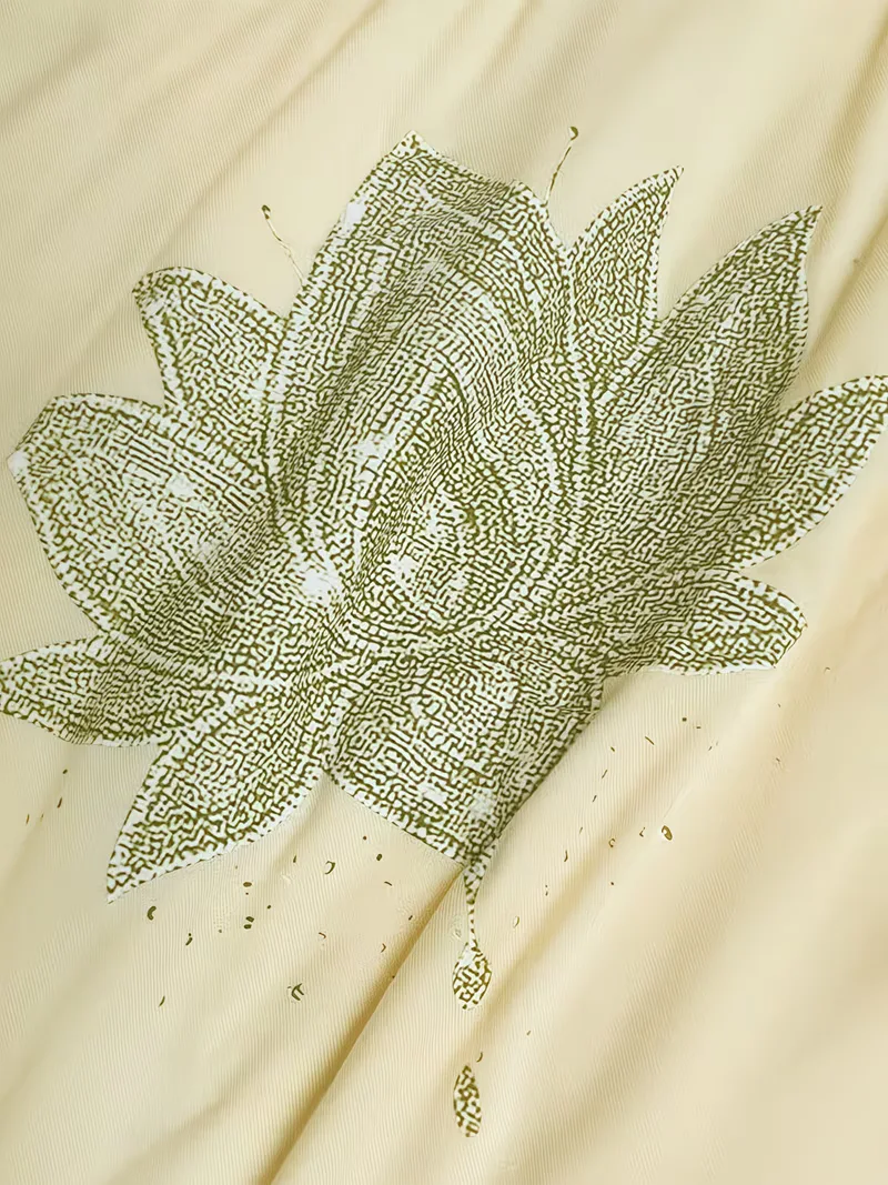 T-shirt met lotus bloemenprint - Image 20