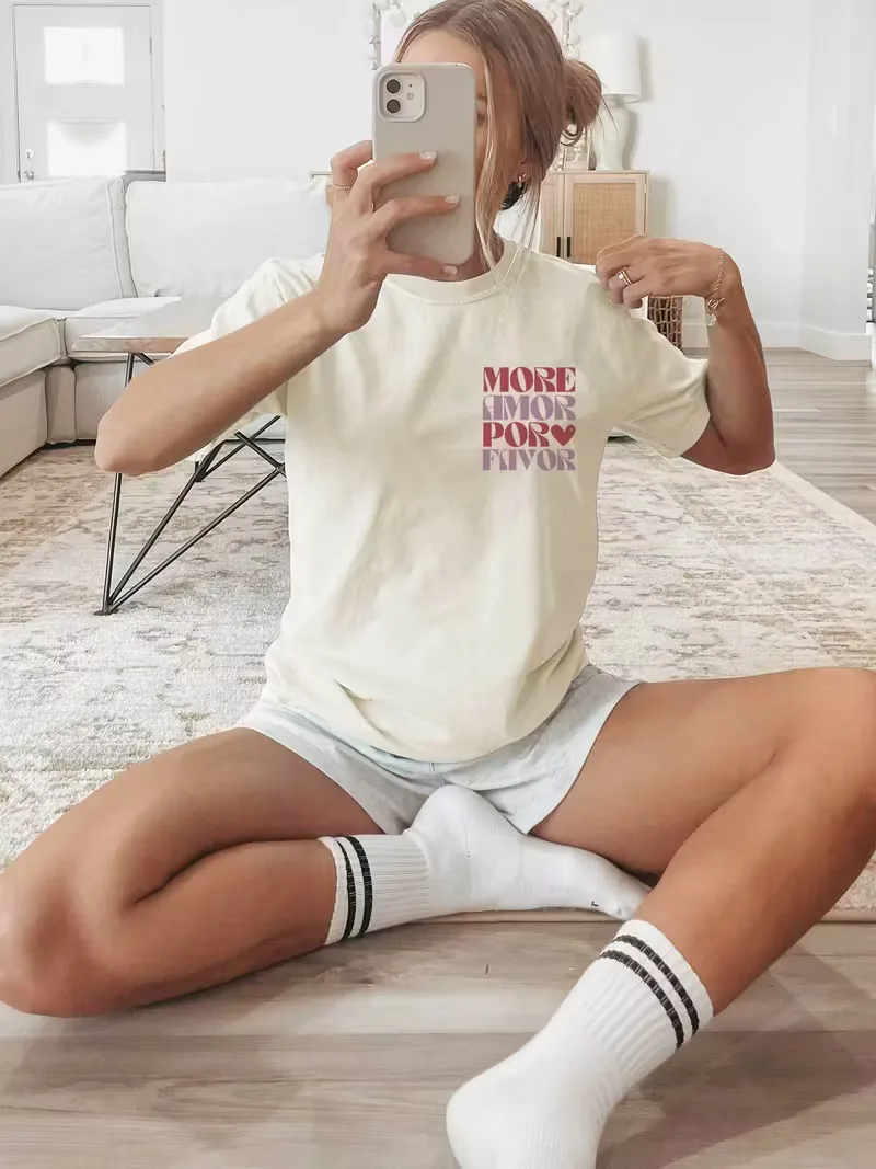 More Amore Por Favor T-shirt met print en korte mouwen - Image 3