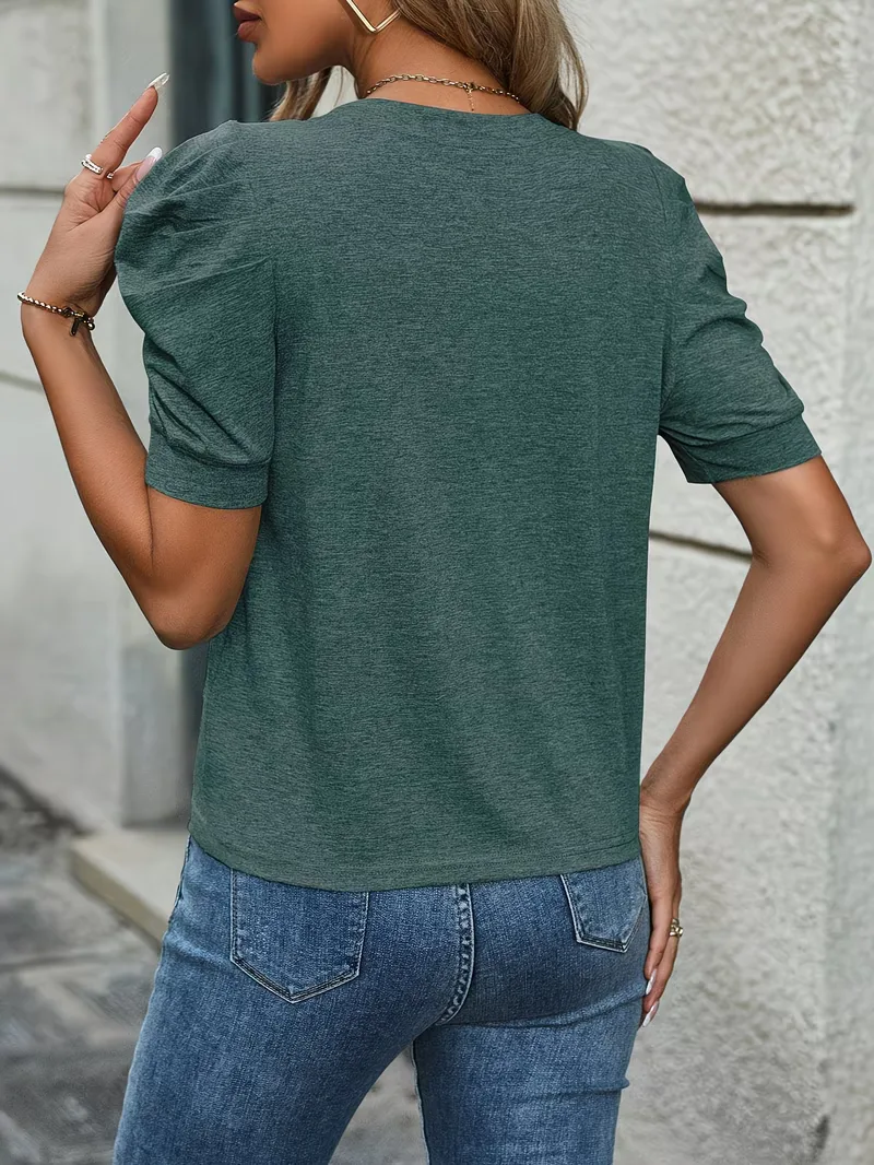 T-shirt met puffed sleeves - Image 28