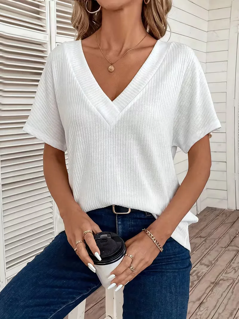 T-shirt met V-hals - Image 4
