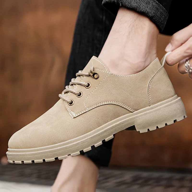 Thijs | Comfortabele heren veterschoenen in effen kleur