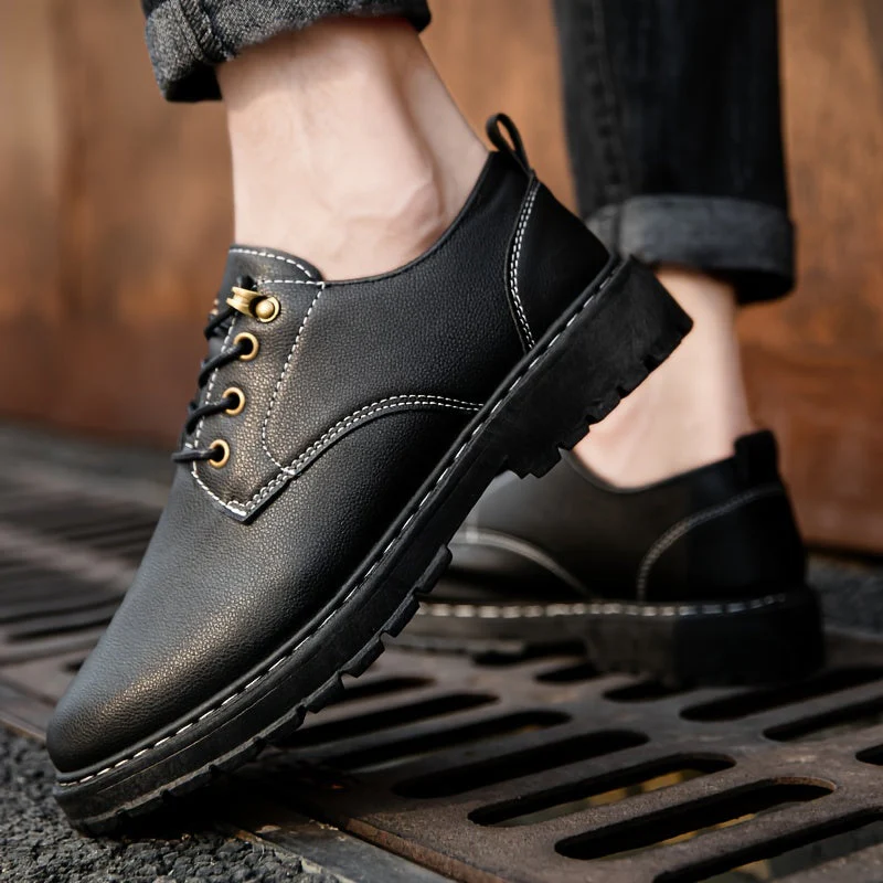 Thijs | Comfortabele heren veterschoenen in effen kleur - Image 4