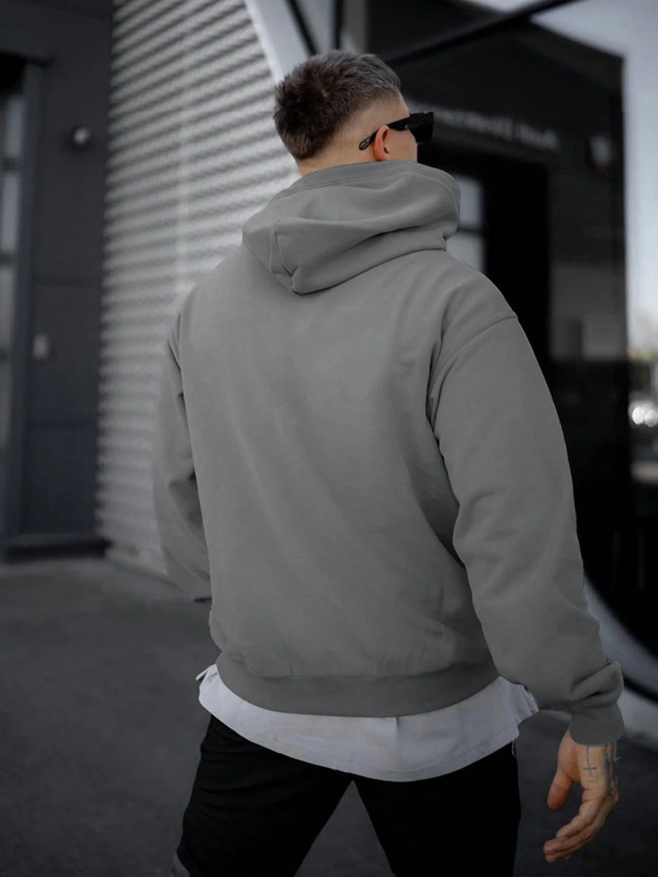 Tim | Effen kleur heren hoodie - Image 2