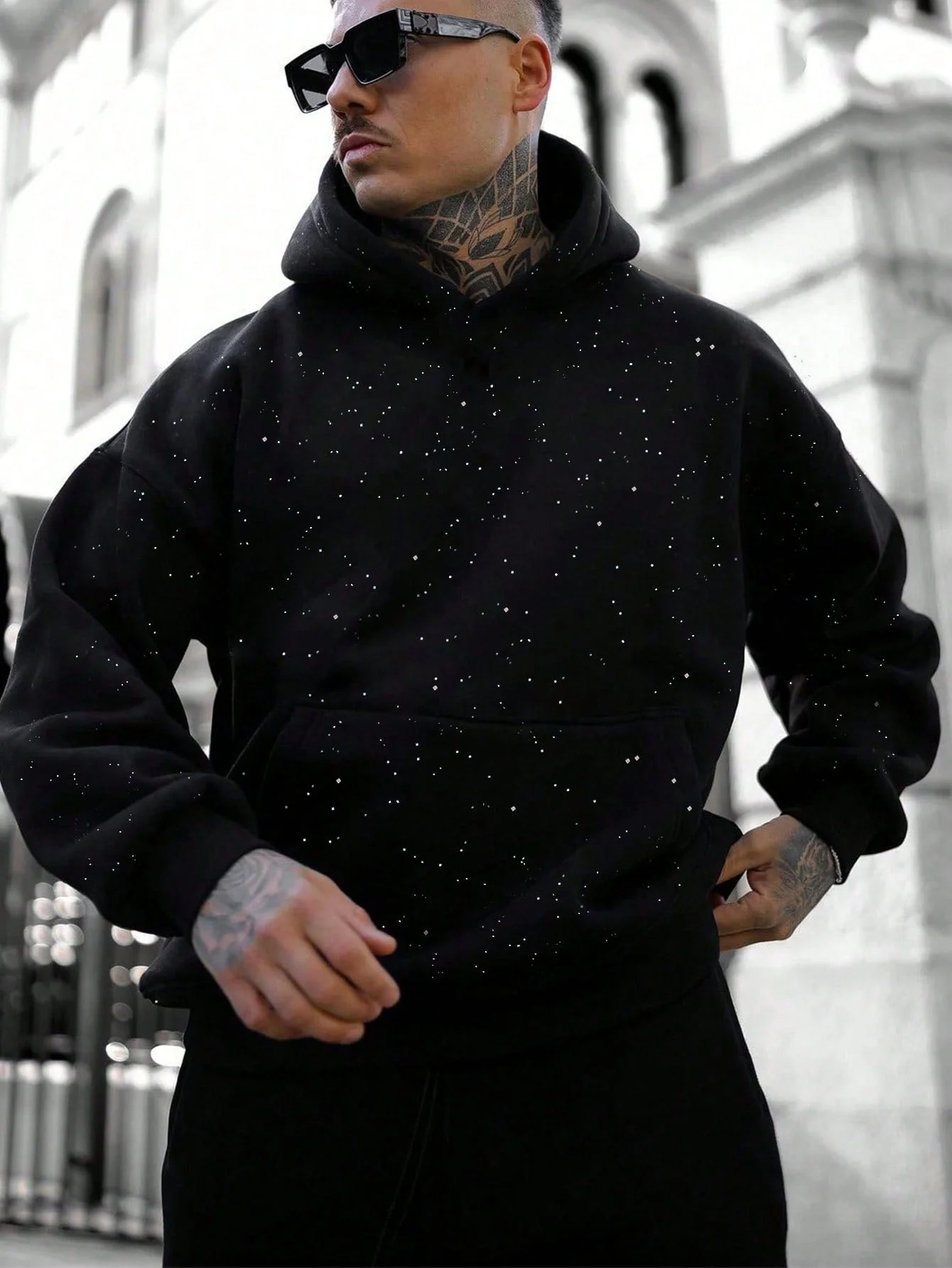 Tim | Effen kleur heren hoodie - Image 5