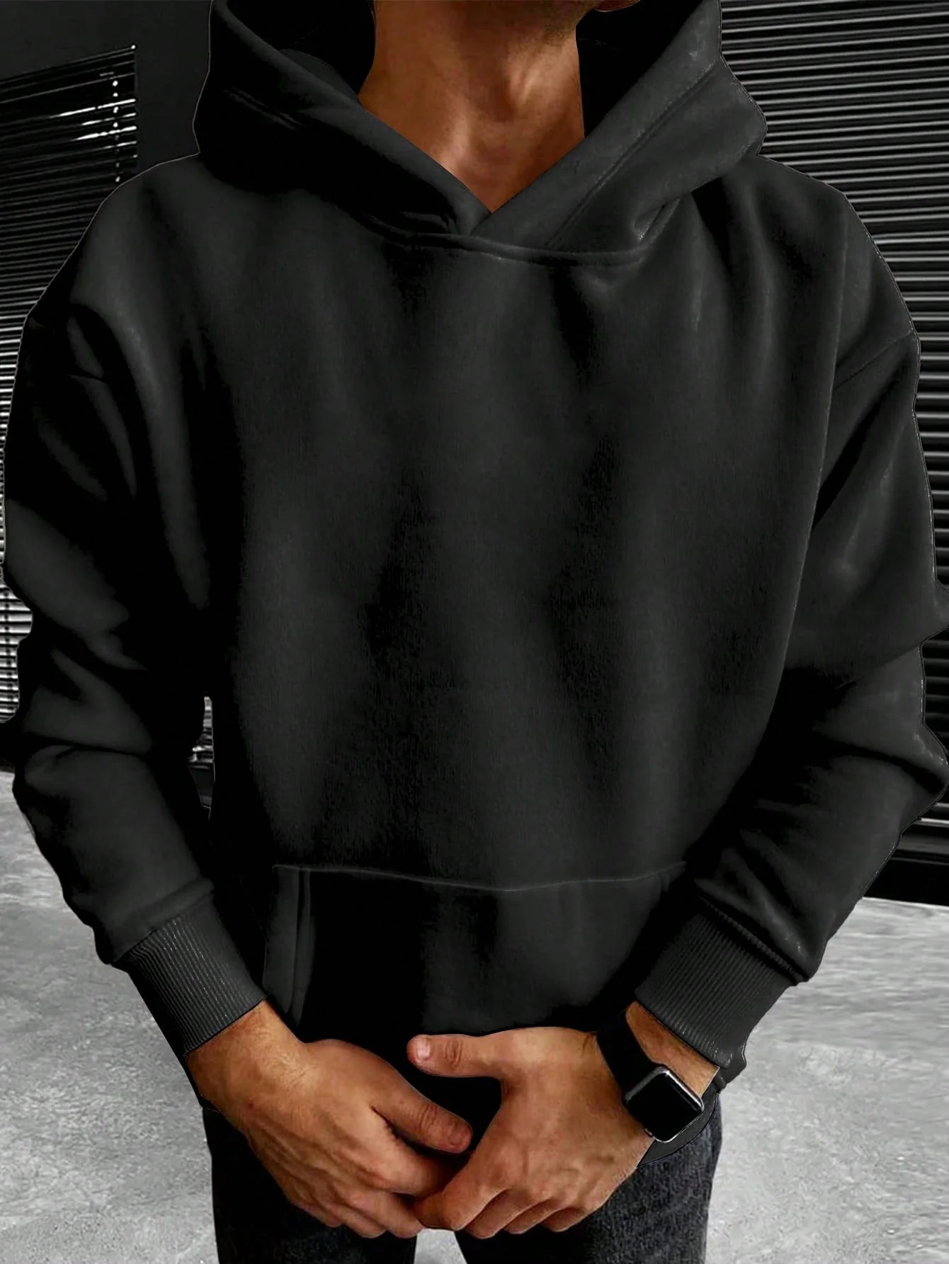 Tim | Effen kleur heren hoodie - Image 6