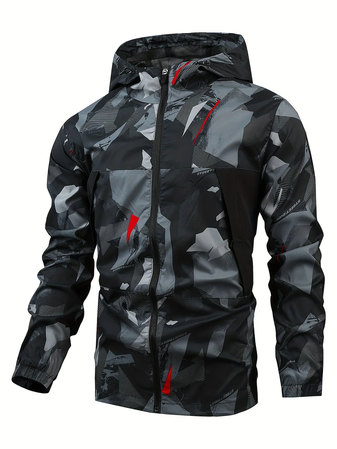 Tom | Kleurblok gehoodiede zip-up jas voor heren