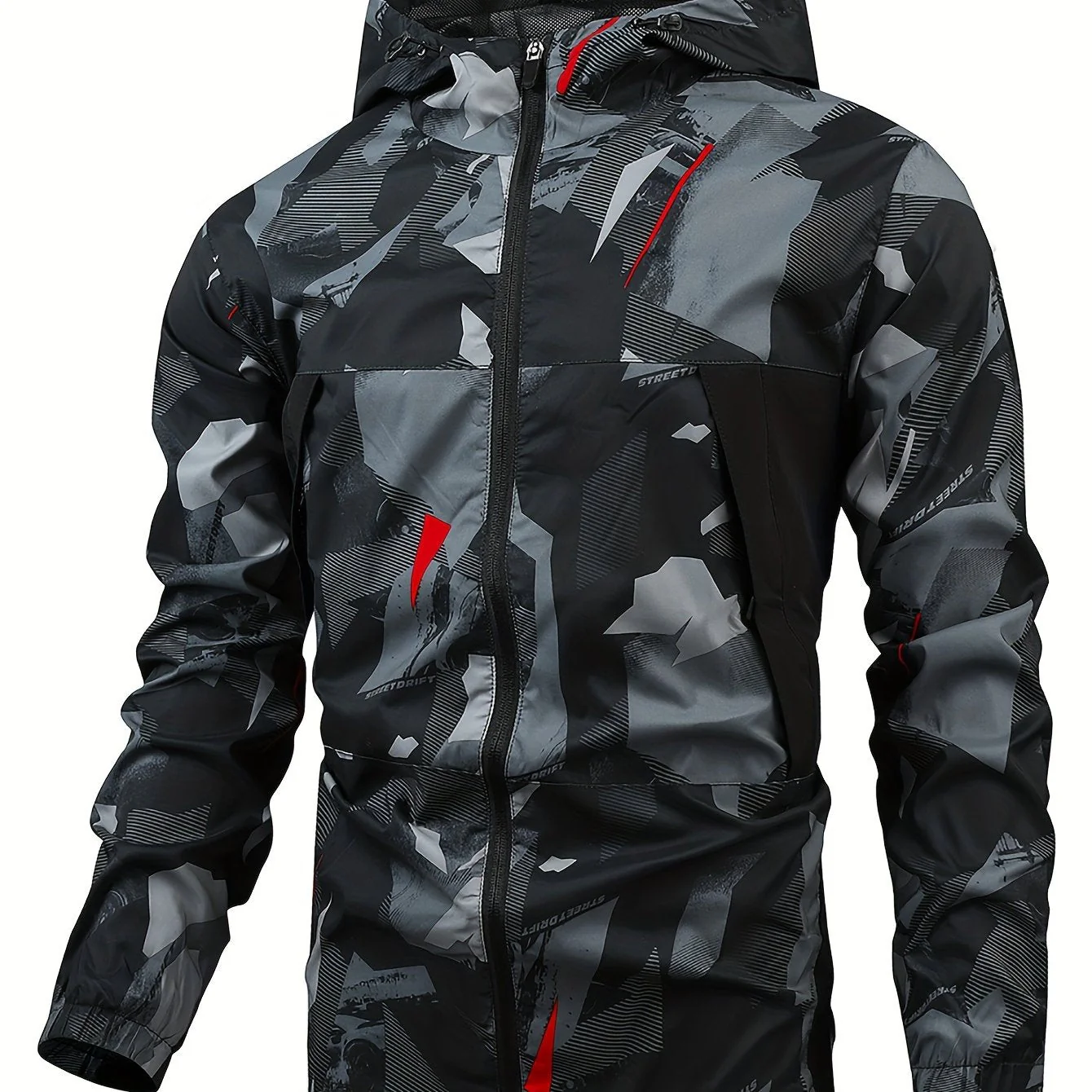 Tom | Kleurblok gehoodiede zip-up jas voor heren - Image 28